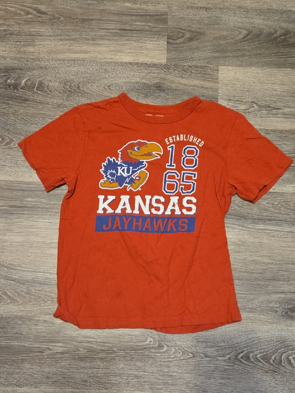 Kids Short Sleeve KU Jayhawk T-shirt Size Medium